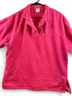 Cheetah Women's Pink Polyester & Cotton Fleece Quarter Zip Sweatshirt Medium